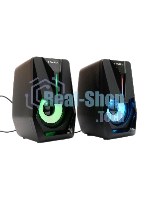 Акустическая система 2.0 Gembird SPK-303, 6Вт, пластик, рег.громкости, LED подсветка, черный
