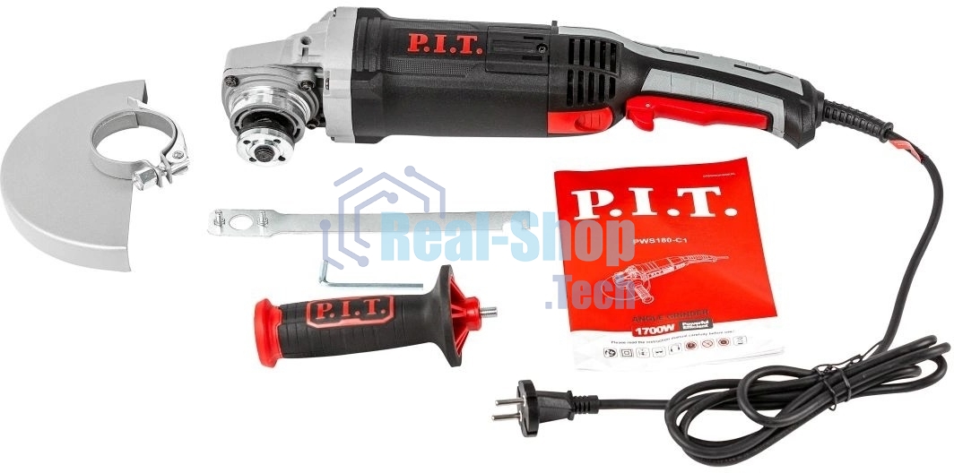 Углошлифовальная машина P.I.T. PWS180-C1 1700Вт 8500об/мин рез.шпин.:M14 d=180мм