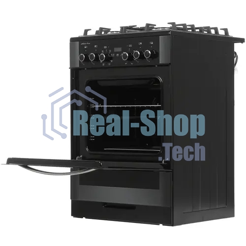 Плита комбинированная Gefest ПГЭ 6502-03 0044 черный, конфорок 4 газовых, духовка 55 л, 60 см x 85 см x 60 см