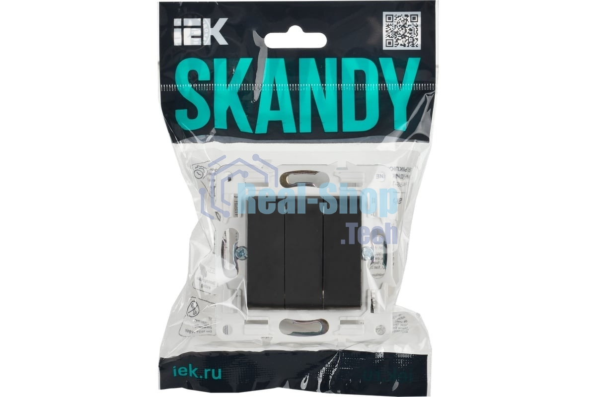 Выключатель 3-кл. IEK SKANDY SK-V11G 10А графит SK-V30-0-10-K53