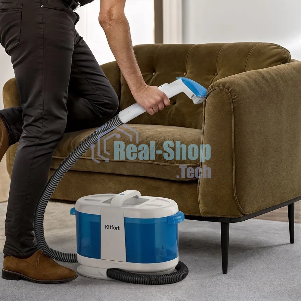 Пылесос моющий Kitfort КТ-5376 170Вт голубой/белый