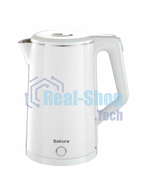 Чайник электрический Sakura SA-2150W 1.8 л, двойной корпус,бел