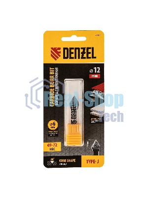Борфреза по металлу Denzel твердосплавная, зенкер 60 град., тип-J, 12 мм
