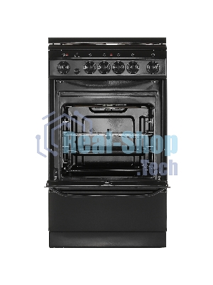 Плита электрическая De Luxe 506004.03Э (кр) 001 черный, конфорок 4 шт, духовка 60 л, 50 см x 85 см x 60 см