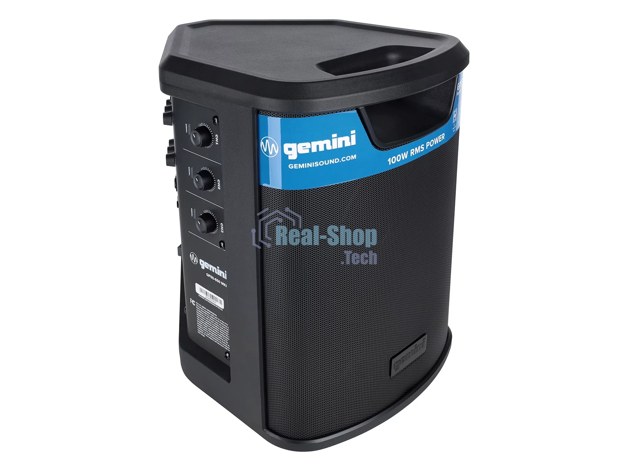 Акустическая система Gemini GPSS-650 MKII Активная, 2-х полосная, 50 Гц 20 кГц, RMS/Peak 100/400 Вт, Bluetooth, TWS, EQ, Li-ion АКБ