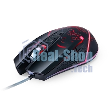 Мышь проводная Qumo Portal M39 черный, 3200 dpi, USB, кнопки - 6