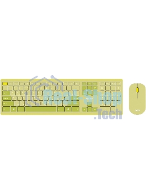 Комплект клавиатура + мышь Acer OCC205 беспроводной USB, 1200 dpi, зеленый/желтый
