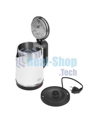 Чайник электрический Homestar HS-1043 1.7л, нержавейка и пластик, двойной корпус, белый