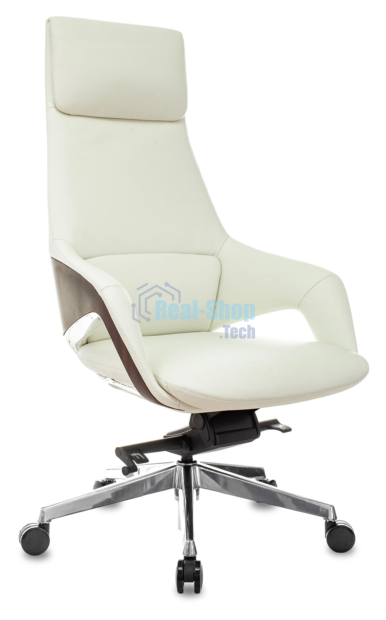 Кресло руководителя Бюрократ DAO-2 белый кожа с подголов. крестов. алюминий, упаковка в 2 короба