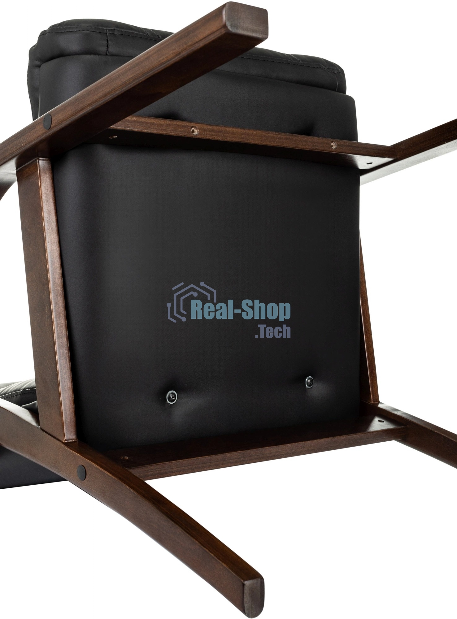 Кресло офисное Бюрократ T-9932W-CF-Eco черный, эко.кожа, на ножках, дерево