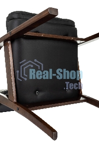 Кресло офисное Бюрократ T-9932W-CF-Eco черный, эко.кожа, на ножках, дерево