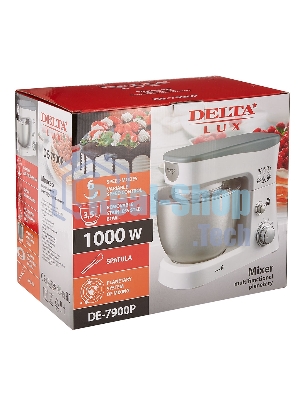 Миксер планетарный Delta LUX DE-7900Р белый с серым: 1000 Вт,чаша из нерж.стали-3,5л (2)
