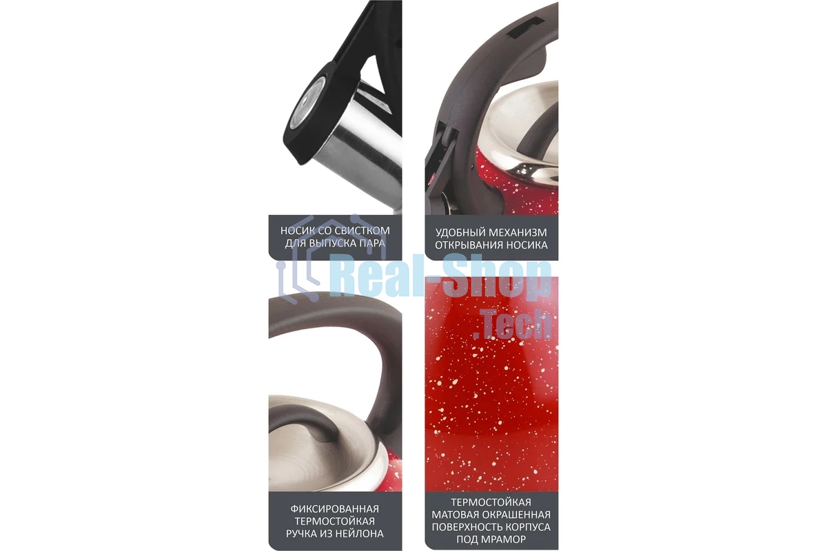 Чайник для плиты из нерж стали со свистком MALLONY 