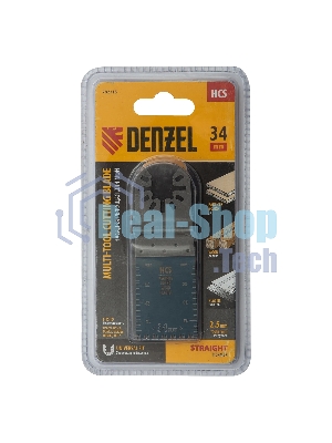 Насадка для МФИ Denzel режущая пазовая прямая, HCS, по дереву, ламинату, 34 х 2,5 мм, крупный зуб
