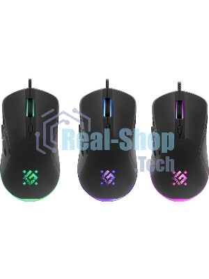 Мышь проводная Defender Arga GM-049 черный, 3600 dpi, USB, кнопки - 6