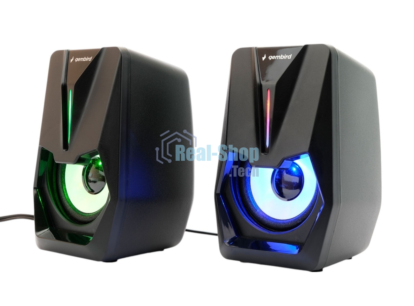 Акустическая система 2.0 Gembird SPK-303, 6Вт, пластик, рег.громкости, LED подсветка, черный