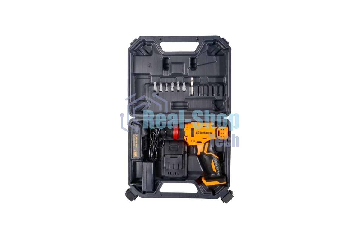 Дрель-шуруповерт аккумуляторная Вихрь ДА-18Л-2КC 72/14/34, Аккумуляторная, 18В, 2 АКБ, Кейс
