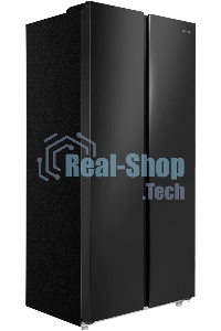 Холодильник Maunfeld MFF177NFBE черный, двухкамерный 263/170л морозилка сбоку, No Frost, Side by Side