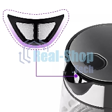 Чайник электрический Kitfort KT-6118 1.7л. 2200Вт прозрачный/серебристый (корпус: стекло)