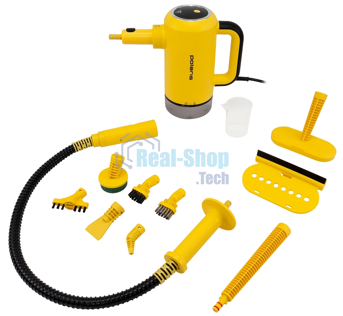 Пароочиститель Polaris PSC 1712С черно/желтый, 1700 ВТ, 360 мл