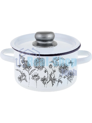 Кастрюля Appetite 1с15с/1 JE TAIME с крышкой, эмалированная сталь, цилиндрическая 1,5 л