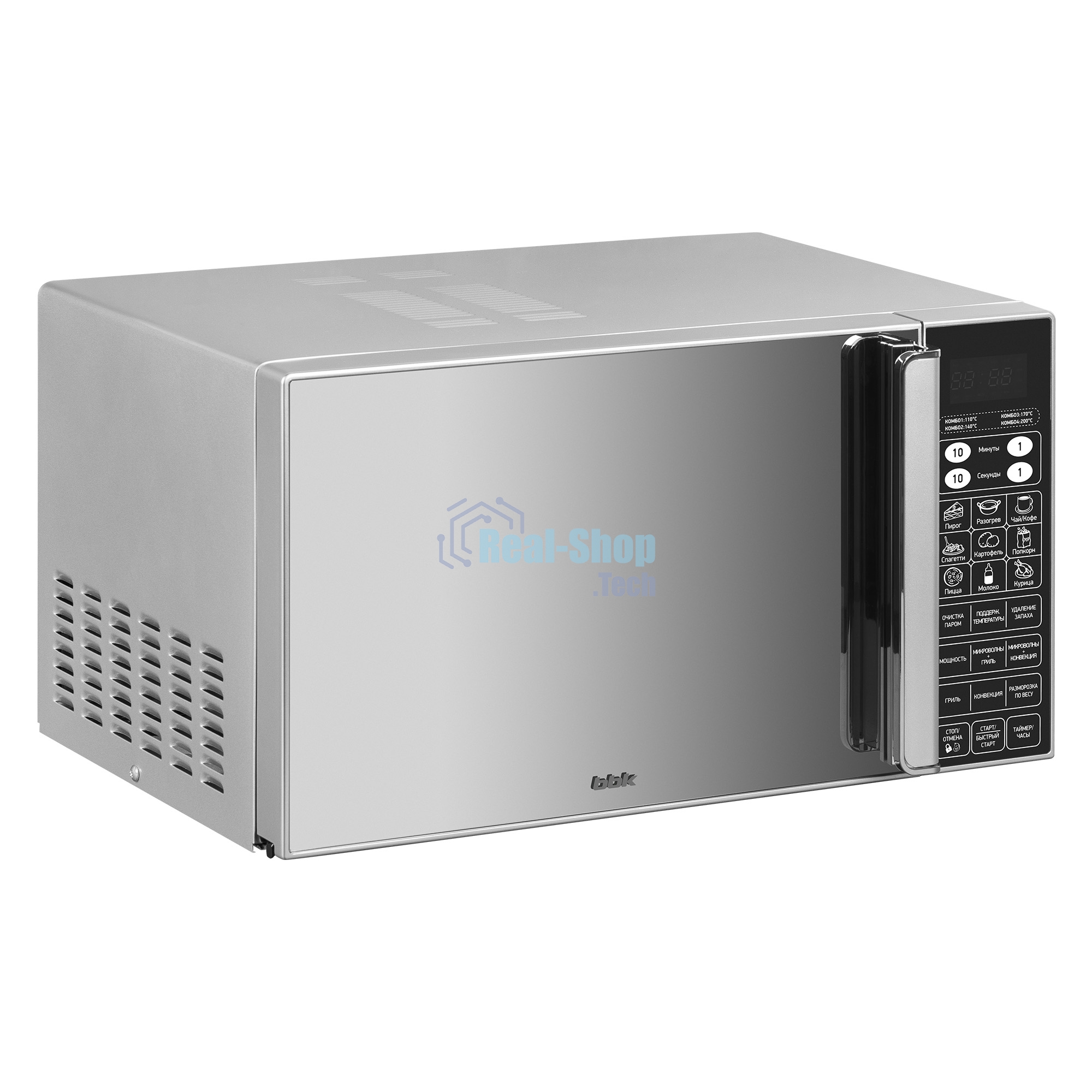 Микроволновая печь BBK 23MWC-982S/SB-M серебристый/черный, 23 л, 900 Вт, переключатели - сенсор