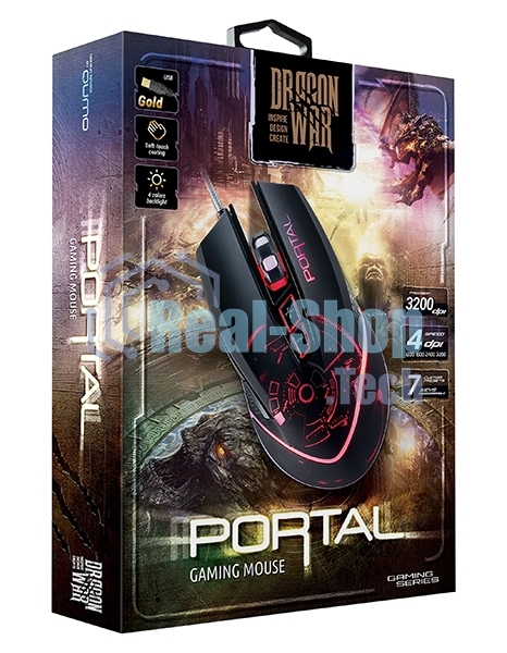 Мышь проводная Qumo Portal M39 черный, 3200 dpi, USB, кнопки - 6