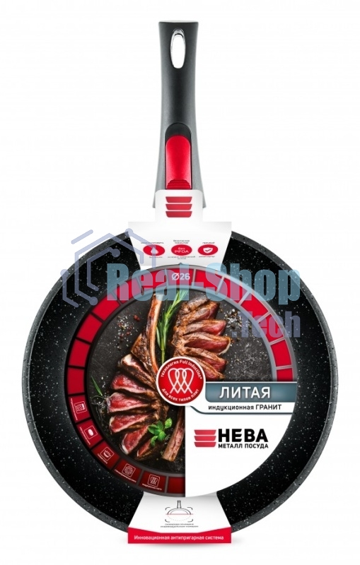 Сковорода НМП Литая L18026i, 26 см, серый