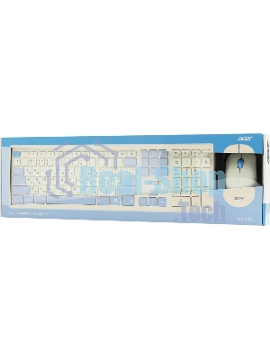 Комплект клавиатура + мышь Acer OCC205 беспроводной USB, 1200 dpi, белый/голубой