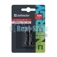 Аккумуляторная батарея Defender HR03-2BL 600 mAh ААА, Ni-MH, блистер, 2 шт.