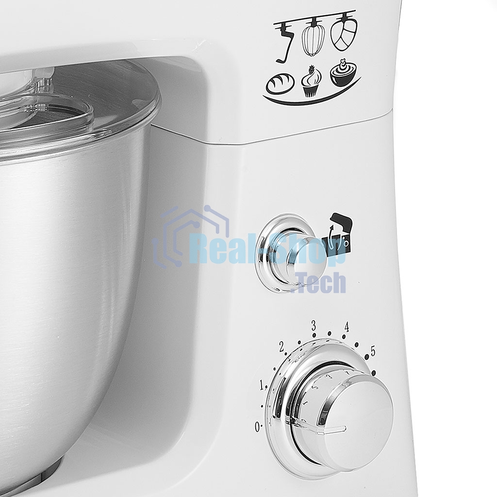 Миксер планетарный Delta LUX DE-7900Р белый с серым: 1000 Вт,чаша из нерж.стали-3,5л (2)