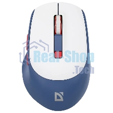 Мышь беспроводная Defender Belsa MB-249 белый/синий, 3200 dpi, радиоканал, Bluetooth, USB, кнопки - 6