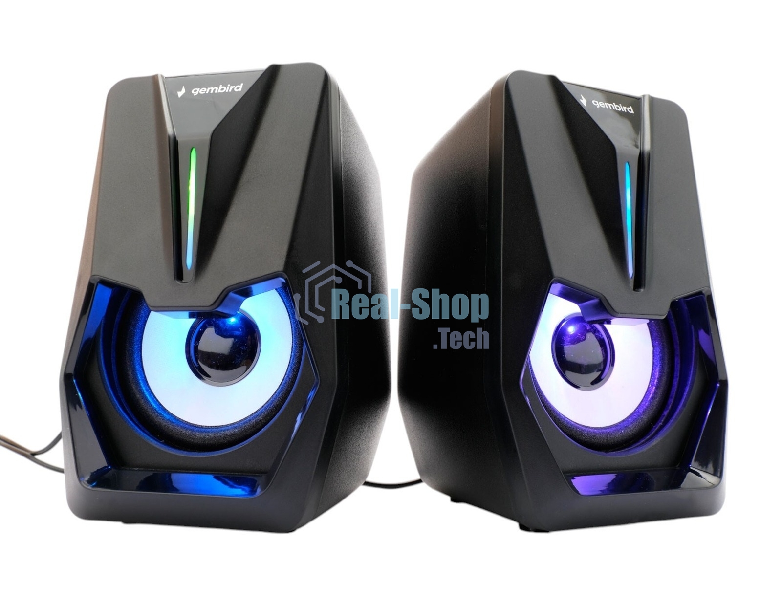 Акустическая система 2.0 Gembird SPK-303, 6Вт, пластик, рег.громкости, LED подсветка, черный