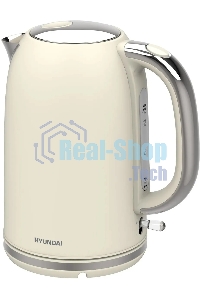 Чайник электрический Hyundai HYK-S9900 1.7л. 2200Вт молочный/серебристый корпус: металл