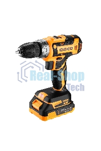 Дрель-шуруповерт аккумуляторная Deko GCD20DU PRO, 20В, 2 АКБ, Кейс в кейсе + набор 63 инструмента для дома