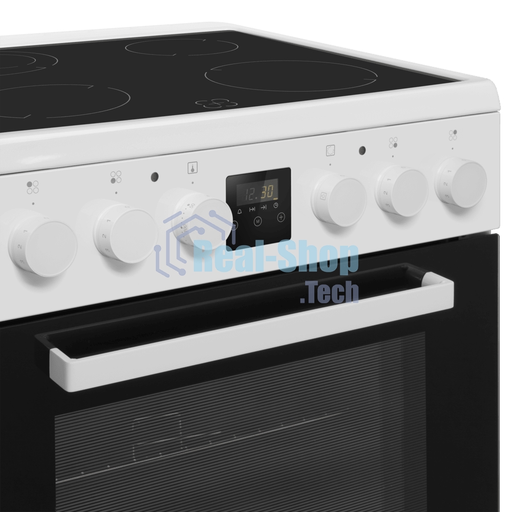 Плита электрическая Maunfeld MEC67CW08TD белый, конфорок 4 шт, духовка 59 л, 60 см x 85 см x 60 см