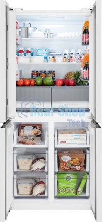 Холодильник Weissgauff WCD 450 W NoFrost Inverter белый трехкамерный 287/163л морозилка снизу, No Frost, Side by Side