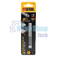 Сверло по керамической плитке Denzel 4 мм, крестовая пластина, 6-гр. хвостовик