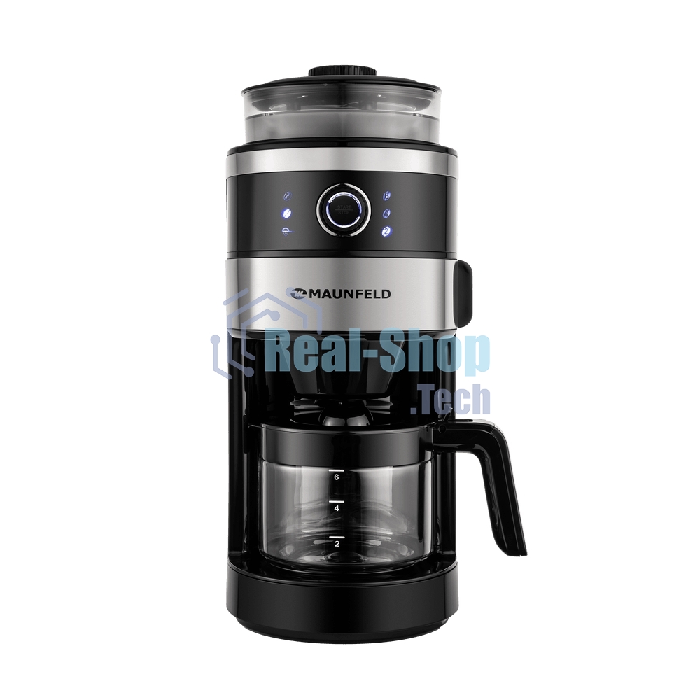 Кофеварка капельная Maunfeld MF-731BK черный, исп. кофе - зерновой/молотый, 0.83 л, 820 Вт.