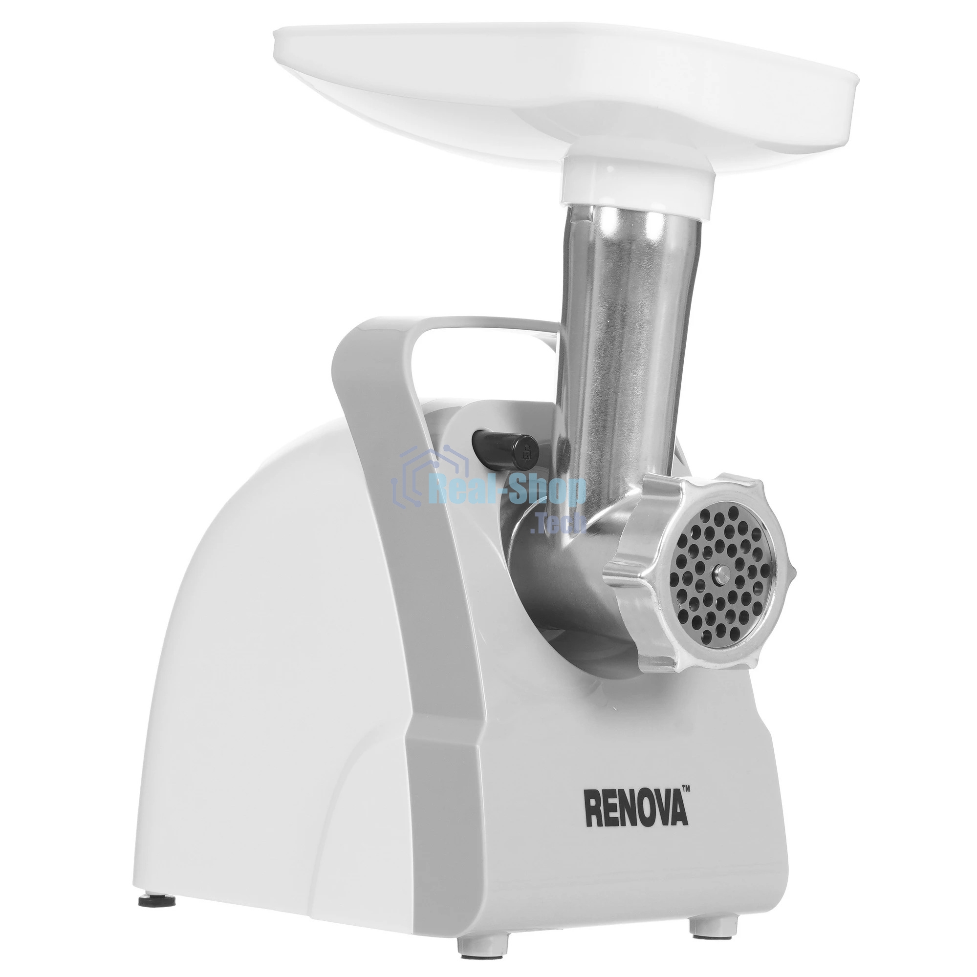 Мясорубка электрическая Renova MG170-R1WC белый, 1700 Вт, 2.0 кг/мин, реверс, защита от перегрузки, насадки - 4