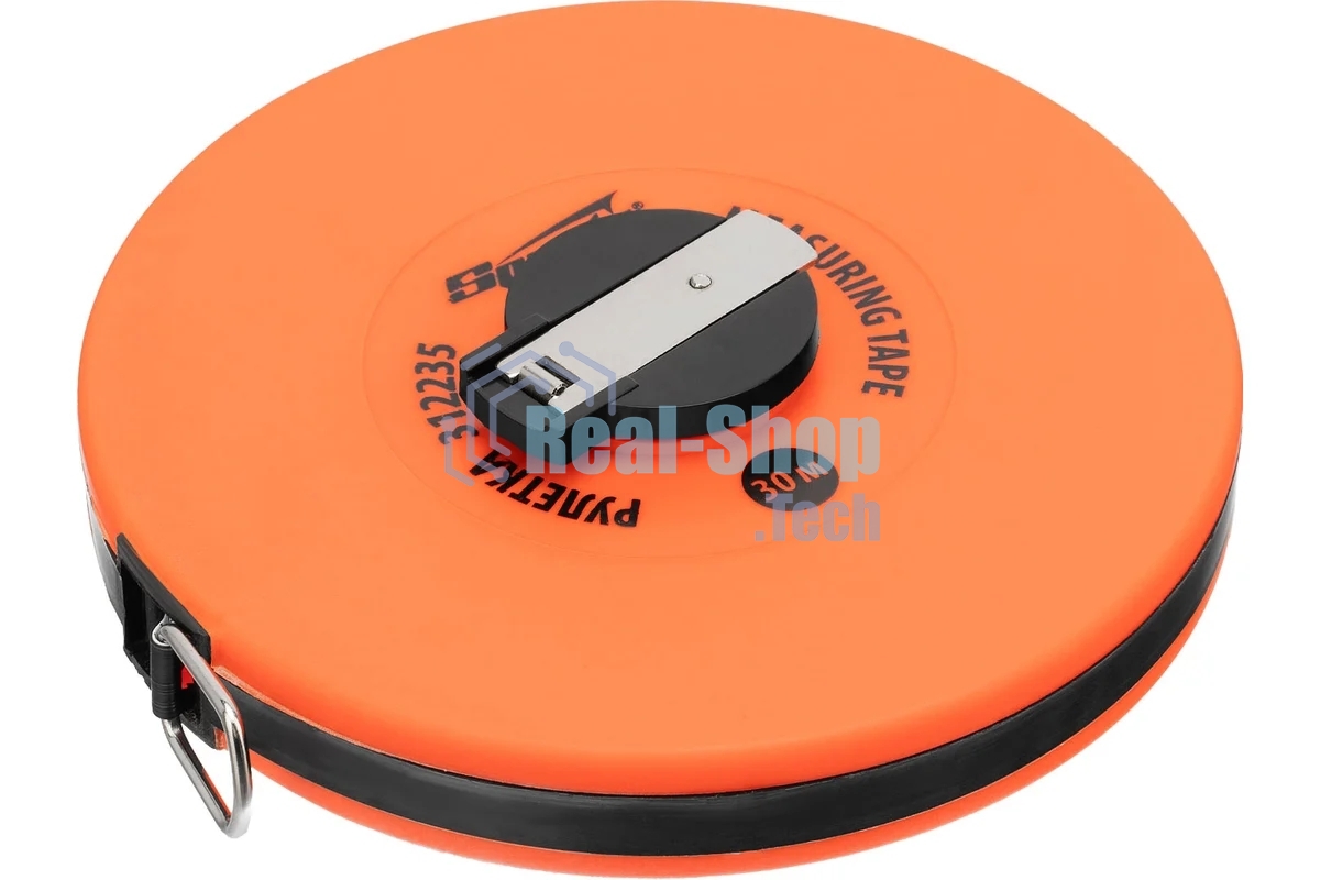 Рулетка геодезическая Sparta 30 м х 12,5 мм, лента ПВХ, закрытый круглый корпус