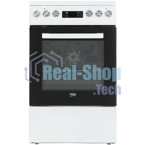 Плита электрическая Beko FSM57300GW белый, конфорок 4 электрических, духовка 55 л, 50 см x 85 см x 60 см
