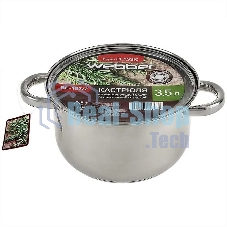 Кастрюля WEBBER BE-157/2 из нержавеющей стали со стеклянной крышкой d=20; 3.5 л (12)