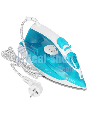Утюг Vitek VT-8307 B синий/белый, 2400 Вт, 35 г/мин, 140 г/мин, 260 мл