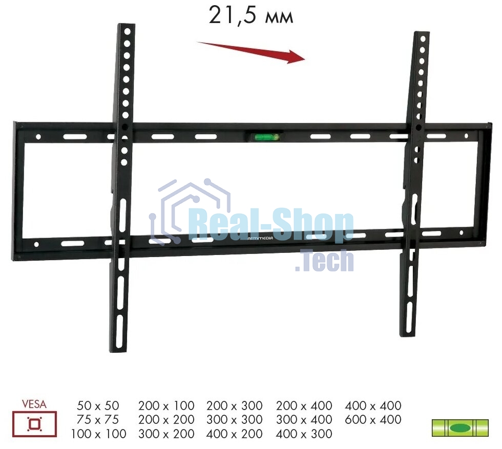 Кронштейн Arm media STEEL-1 new черный, настенный, 32
