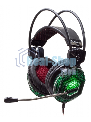 Наушники с микрофоном Oklick HS-L500G черный 2.2м мониторы оголовье