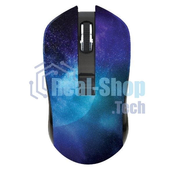 Мышь беспроводная Qumo Office M27 Universe синий, 1600 dpi, радиоканал, USB, кнопки - 4