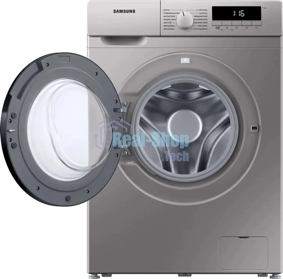 Стиральная машина Samsung WW80T3040BS/LP серебристый, загрузка фронтальная 8 кг, 1400 об/мин, класс: A