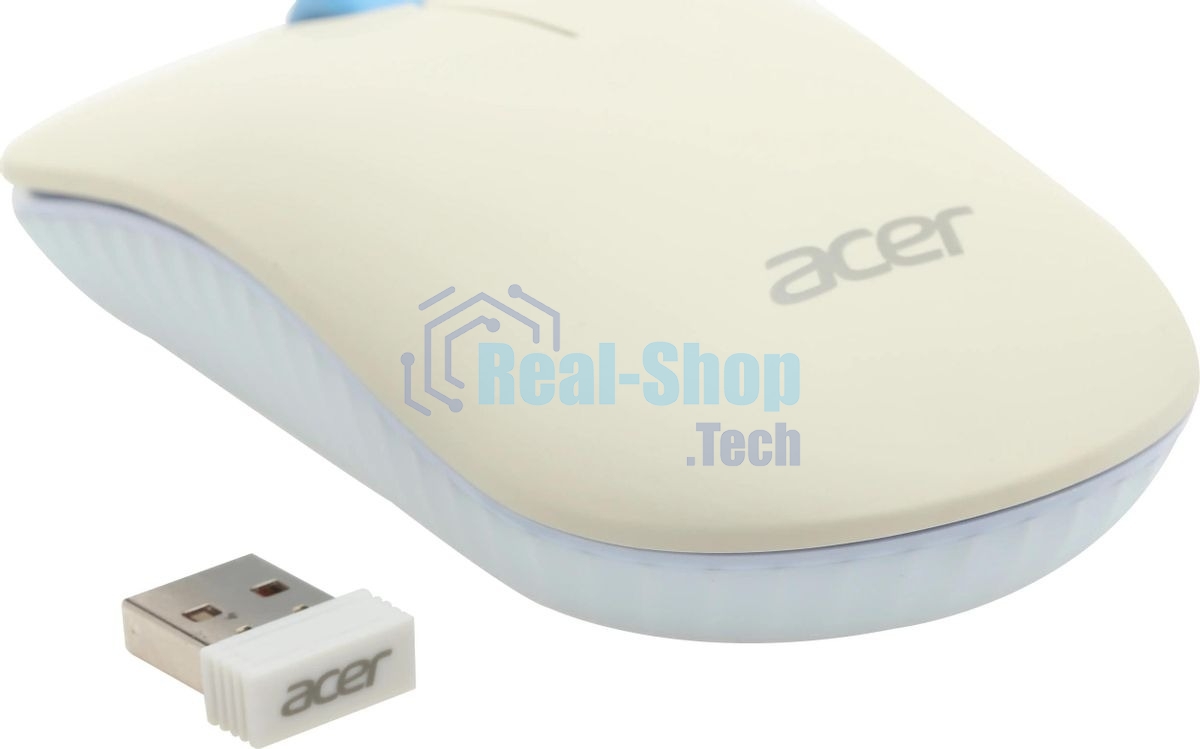 Комплект клавиатура + мышь Acer OCC205 беспроводной USB, 1200 dpi, белый/голубой