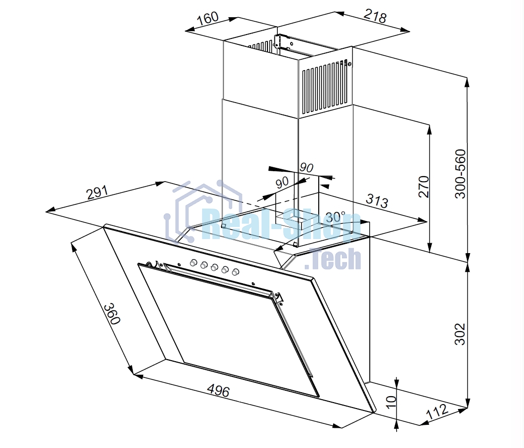 Вытяжка Weissgauff SIGMA 50 PB WH